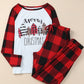 Fiery Red Plaid Merry Christmas Graphic Loungewear Set