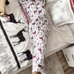 White Christmas Printed Shirt and Pants Pajama Set