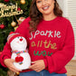 Racing Red Sparkle All The Way Tinsel Crew Neck Plus Size Sweater