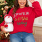 Racing Red Sparkle All The Way Tinsel Crew Neck Plus Size Sweater