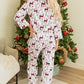 White Christmas Printed Shirt and Pants Pajama Set