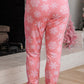 Pink Christmas Snowflake Print Two Piece Loungewear