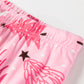 Pink Christmas Tree Print V Neck Buttoned Pullover and Drawstring Pants Lounge Set