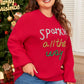 Racing Red Sparkle All The Way Tinsel Crew Neck Plus Size Sweater