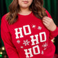 Fiery Red Christmas Ho Ho Ho Graphic Plus Size Sweatshirt