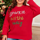 Racing Red Sparkle All The Way Tinsel Crew Neck Plus Size Sweater