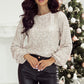 Silvery Sequin Puff Sleeve Cutout Back Blouse