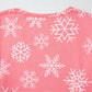 Pink Christmas Snowflake Print Two Piece Loungewear