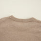 Smoke Gray Pearled Drop Shoulder Round Neck Sweater