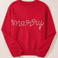 Fiery Red Pearl Beaded Merry Casual Sweater