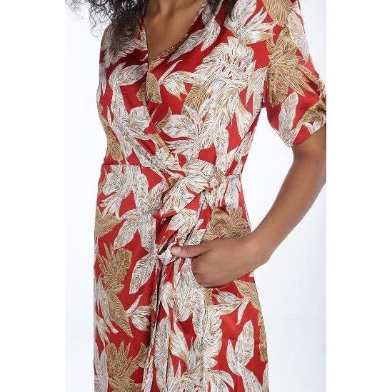 Tie Sleeve Wrap Dress - Sokayaa