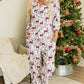 White Christmas Printed Shirt and Pants Pajama Set