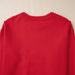 Fiery Red Pearl Beaded Merry Casual Sweater