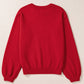 Fiery Red Pearl Beaded Merry Casual Sweater