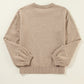 Smoke Gray Pearled Drop Shoulder Round Neck Sweater