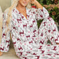 White Christmas Printed Shirt and Pants Pajama Set