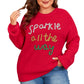 Racing Red Sparkle All The Way Tinsel Crew Neck Plus Size Sweater