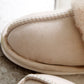 Khaki Cut and Sew Faux Suede Plush Lined Slippers