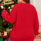 Racing Red Sparkle All The Way Tinsel Crew Neck Plus Size Sweater