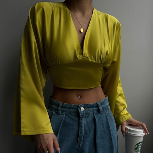 Olive Crop Top - Sokayaa