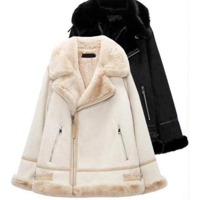 Faux Fur Suede Jacket - Sokayaa