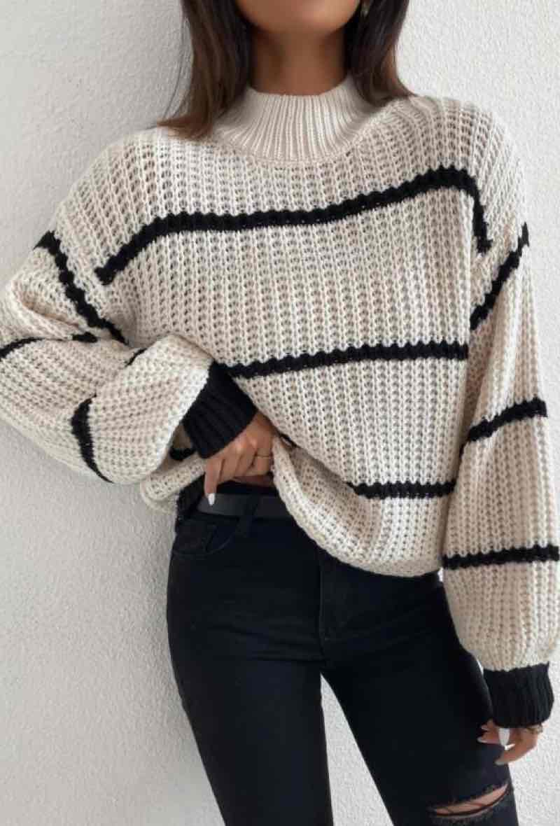 Acrylic striped sweater - 1720