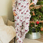 White Christmas Printed Shirt and Pants Pajama Set