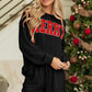 Black Corded MERRY Graphic Long Sleeve Top and Shorts Set