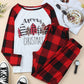 Fiery Red Plaid Merry Christmas Graphic Loungewear Set