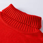 Fiery Red Christmas Holly Jolly Tinsel Graphic High Neck Sweater