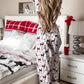 White Christmas Printed Shirt and Pants Pajama Set