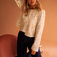 Golden Fleece Sequined Open Front Cropped Jacket